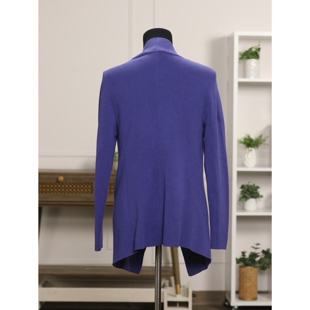 Eileen Fisher Silk Blend Cardigan Purple Front Drape Lightweight Jacket Petite M - Picture 4 of 13